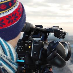 A camera operator at the University of Cambridge.